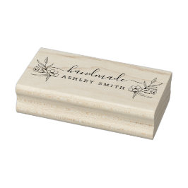 Carimbo De Borracha Rustic Elegant Script Handmade Business