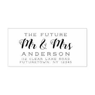 Carimbo De Borracha Rustic Future Mr e Mrs Return Address Script