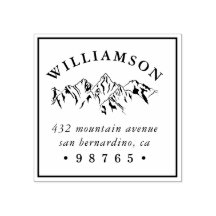 Rustic Mountain Sketch Return Address