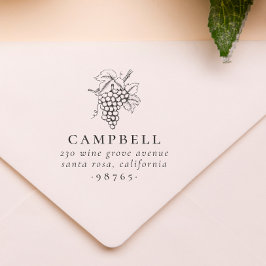 Carimbo De Borracha Rustic Wine Graphics Family Name Endereço de devol