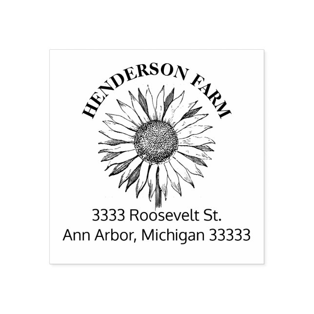 Carimbo De Borracha Rústico Girassol Nome comercial Borracha Carimbo (Impressão)