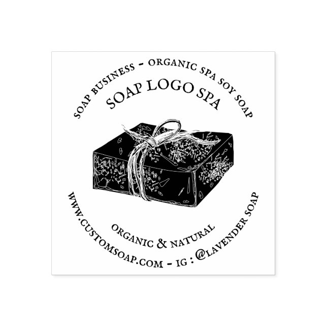 Carimbo De Borracha Sabonete Spa de Soja (Impressão)