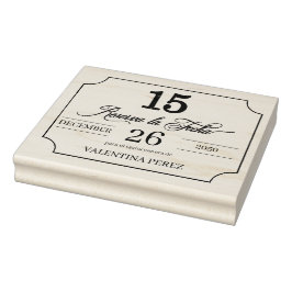 Carimbo De Borracha Salvar a data em espanhol para Quinceanera