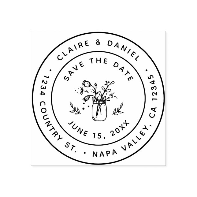 Carimbo De Borracha Salvar o Endereço de Devolução do Jar do Motivo da (Impressão)