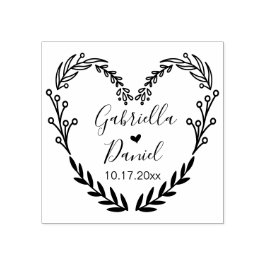 Carimbo De Borracha Salve a data, Quadro de Folheto do Coração Moderno