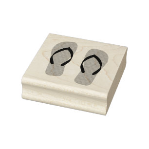 Carimbo De Borracha Sandálias da praia dos chinelos