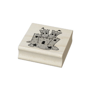 Carimbo De Borracha Sandcastle Sand Castle Summer Stamp