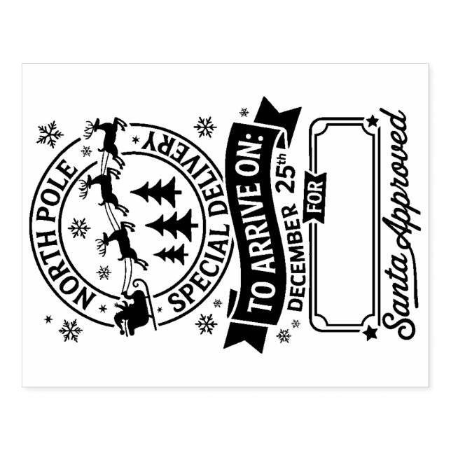 Carimbo De Borracha Santa Delivery Service Christmas  (Impressão)