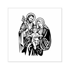 Carimbo De Borracha Santa Família Jesus Maria José Religião Católico