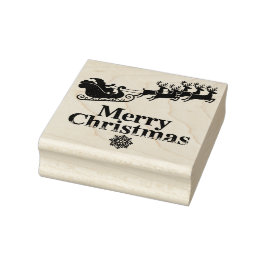 Carimbo De Borracha Santa Reindeer Merry Christmas Card Snowflakes