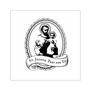 Carimbo De Borracha Santo religioso católico Joseph e Filho de Jesus