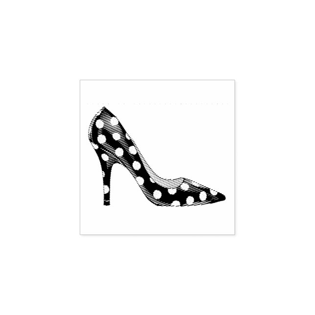 Carimbo De Borracha Sapatos Stiletto de Moda com Bolinhas (Impressão)