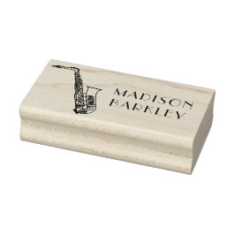 Carimbo De Borracha Saxophone Musician Band Teacher Rubber Stamp
