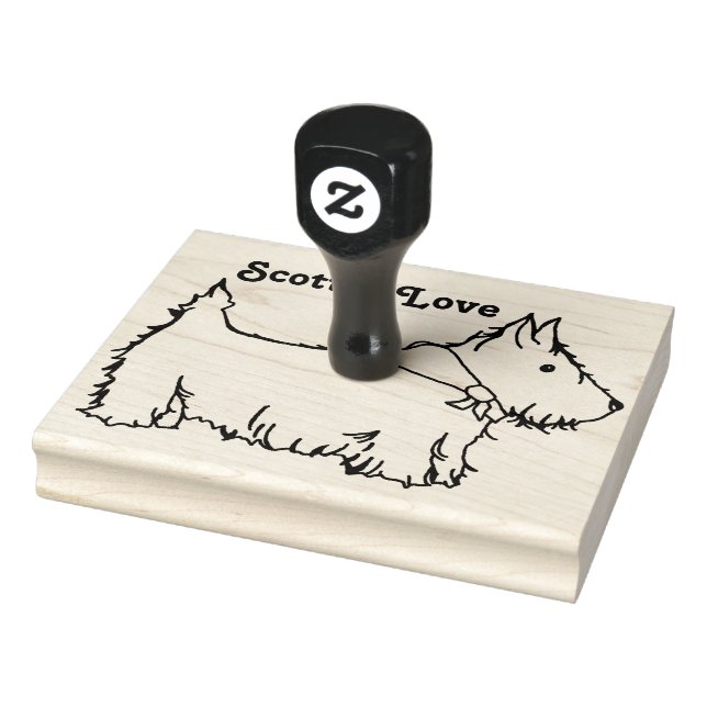 Carimbo De Borracha Scottie Love Scottish Terrier Dog (Carimbo)