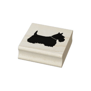 Carimbo De Borracha Scottish Terrier, silhueta/colar, cão do terrier