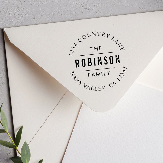 Carimbo De Borracha Script de Círculo | Crie seu próprio endereço de d (Criador carregado)