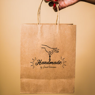 Carimbo De Borracha Script de empresa personalizada feita à mão, grand