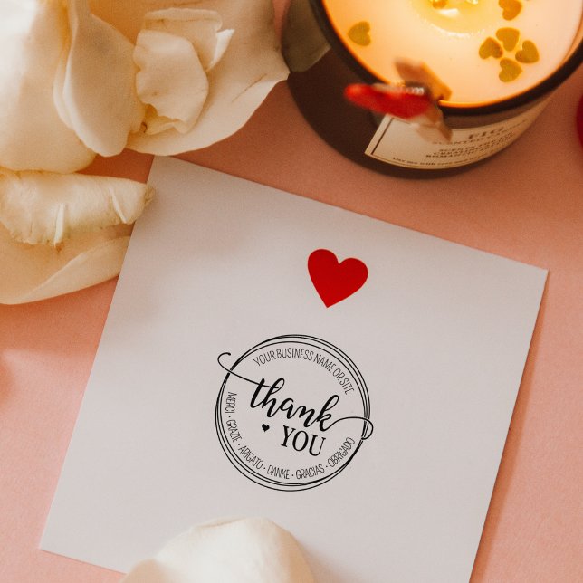 Carimbo De Borracha Script de Negócios Personalizado Obrigado (Criador carregado)