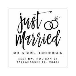 Carimbo De Borracha Script de recem casados | Personalizado