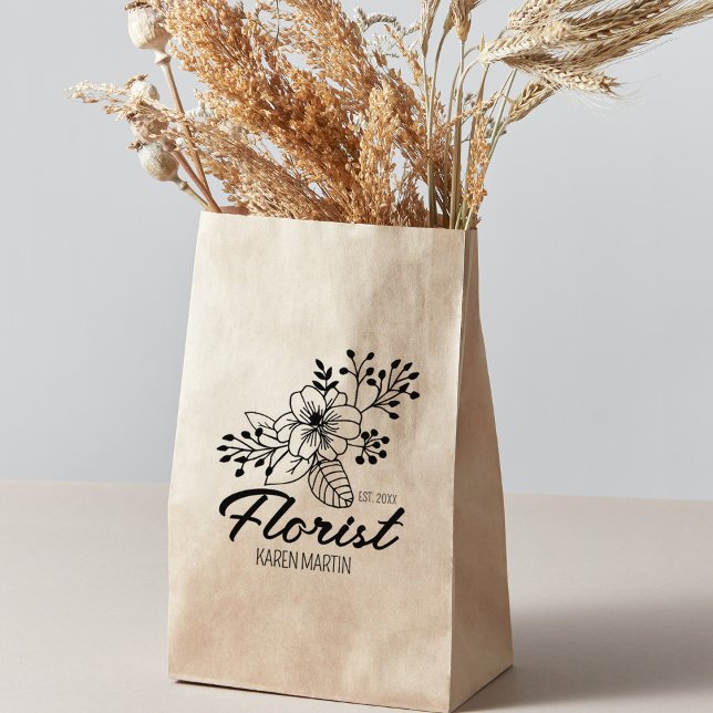 Carimbo De Borracha Script Florist Business Packaging Personalizado Gr (Criador carregado)