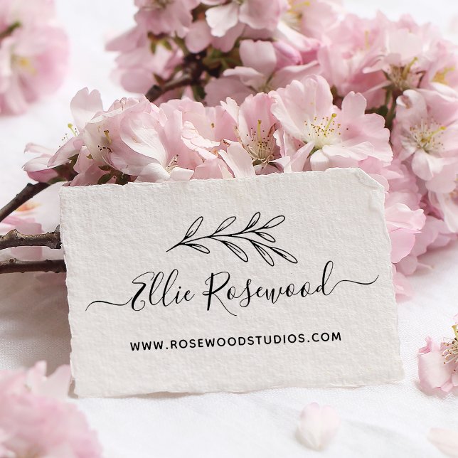 Carimbo De Borracha Script Greenery Botânico Crie o seu (Botanical Greenery Script Create Your Own Rubber Stamp)