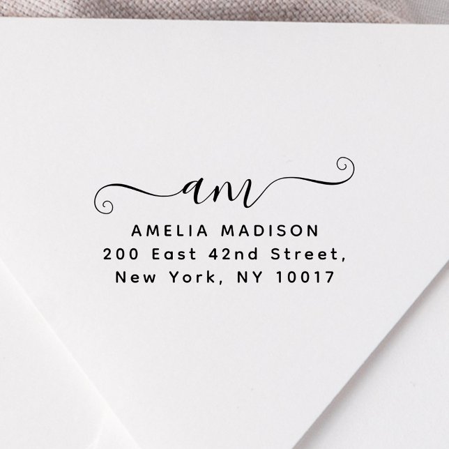 Carimbo De Borracha Script Handwritten Monogram Wood Art Stamp (Criador carregado)