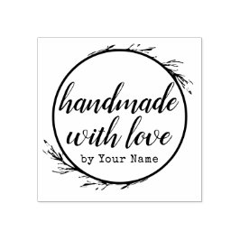 Carimbo De Borracha Script Personalizado Fabricado Manualmente com Amo