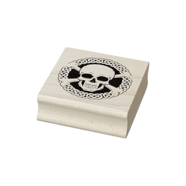 Carimbo De Borracha Scull com espinhas, bronze celta (Carimbo)