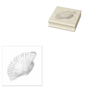 Carimbo De Borracha Seashell, Scallop Shell, Shell Rubber Stamp