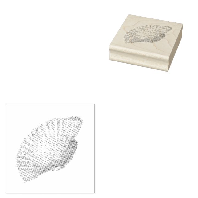 Carimbo De Borracha Seashell, Scallop Shell, Shell Rubber Stamp (Carimbado)