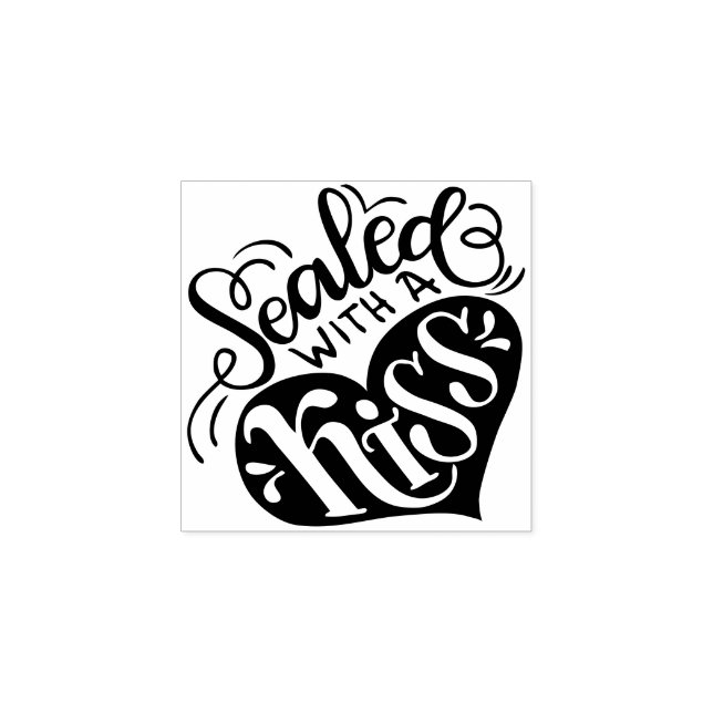 Carimbo De Borracha Selado com um beijo (Impressão)