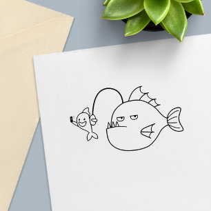 Carimbo De Borracha Selfie com Anglerfish