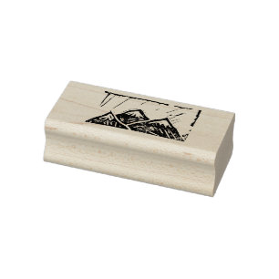 Carimbo De Borracha Selo da montanha de Woodblock