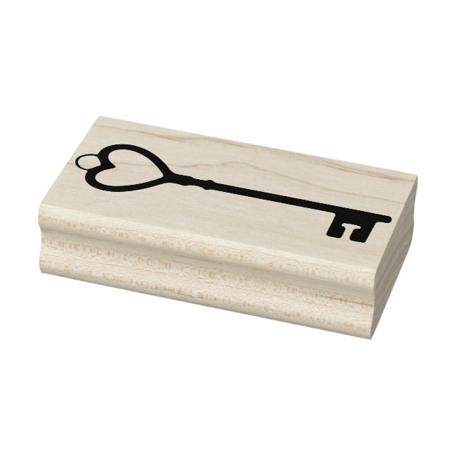 Carimbo De Borracha selo de arte da chave do coração (Carimbo)