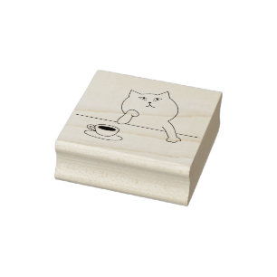 Carimbo De Borracha selo de arte do café