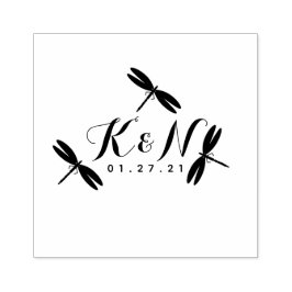 Carimbo De Borracha Selo de Borracha de Logotipo Inicial de Libélulas 