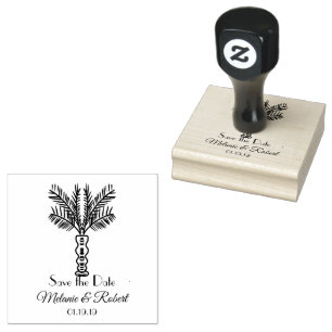 Carimbo De Borracha Selo de Borracha de Logotipo Tropical Desenhado à