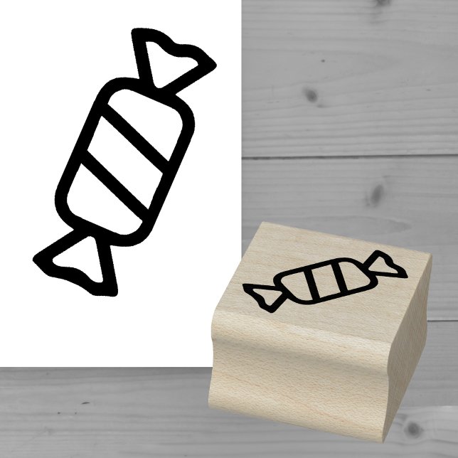 Carimbo De Borracha Selo de Borracha Miniatura de Pirulito Envolto Sim (Sweet and Simple: Miniature Wrapped Lolly Rubber Stamp)
