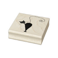 Selo de Borracha Personalizado Gato Preto Scrappy 