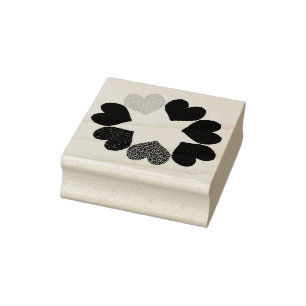 Carimbo De Borracha Selo de madeira da arte dos corações florais do