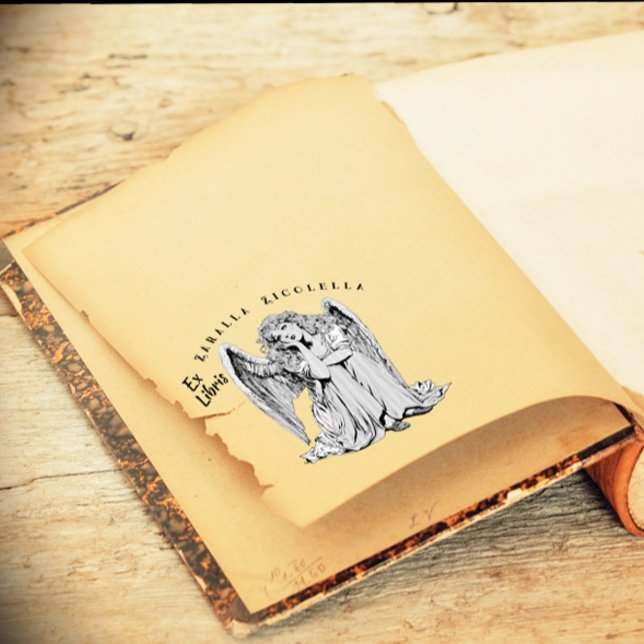 Carimbo De Borracha Selo de madeira Menina Anjo Entediada (Criador carregado)