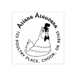 Carimbo De Borracha Selo engraçado do endereço do remetente da galin