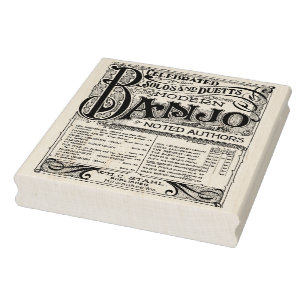 Carimbo De Borracha Selo exclusivo da arte da partitura do banjo do
