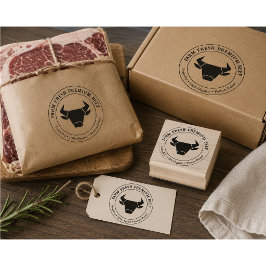 Carimbo De Borracha Selo Orgânico de Carne Premium de Fazenda Personal