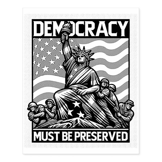 Carimbo De Borracha Sem Reis Salvar Democracia (Impressão)