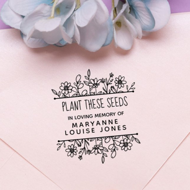 Carimbo De Borracha Sementes De Flores Selvagens Desenhadas À Mão (Criador carregado)