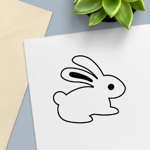 Carimbo De Borracha Sentindo Coelho Coelho Cor-Me