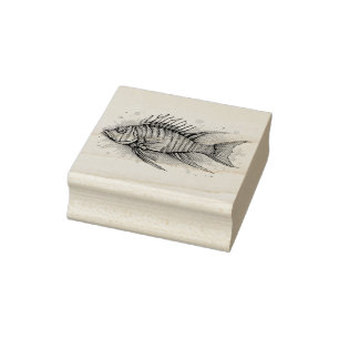 Carimbo De Borracha Série Aquarela: Peixe-Leão