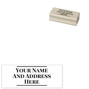 Carimbo De Borracha Seu Endereço Wood Art Stamp