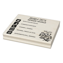 Carimbo De Borracha Seu logotipo e ícones de mídia social